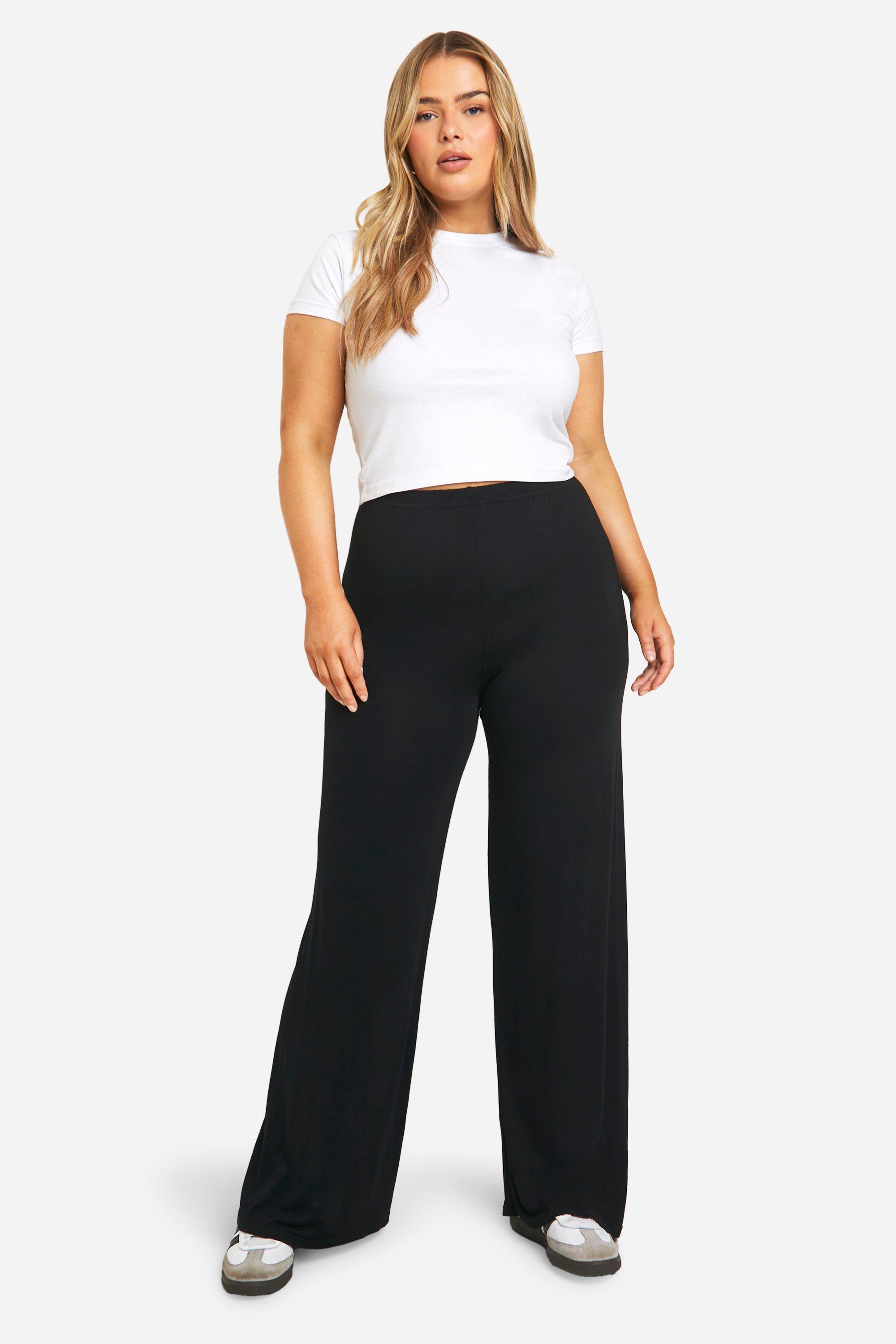 Wide Leg Jersey Knit Pants