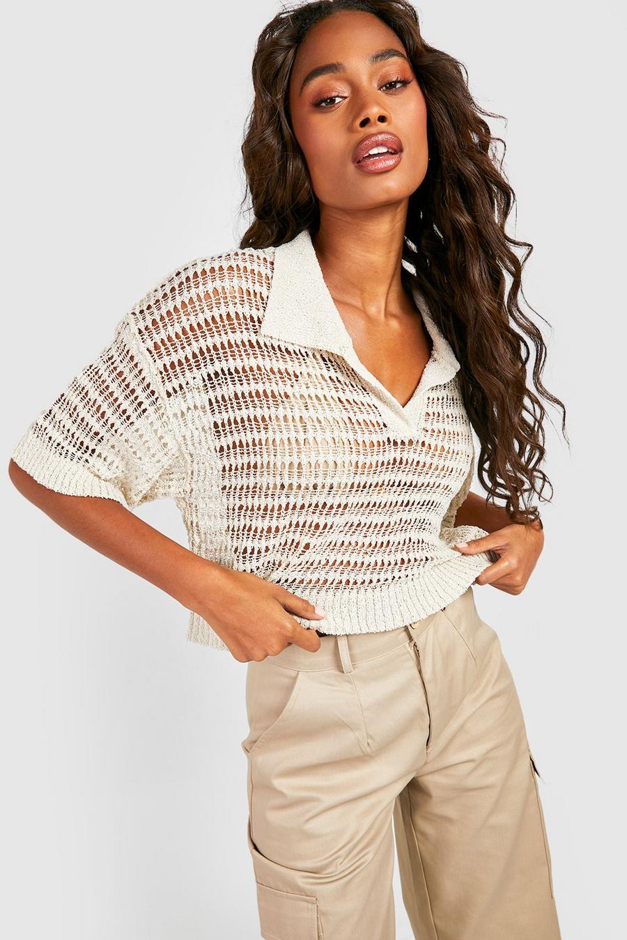 Stone Crochet Boxy Crop Top image number 1