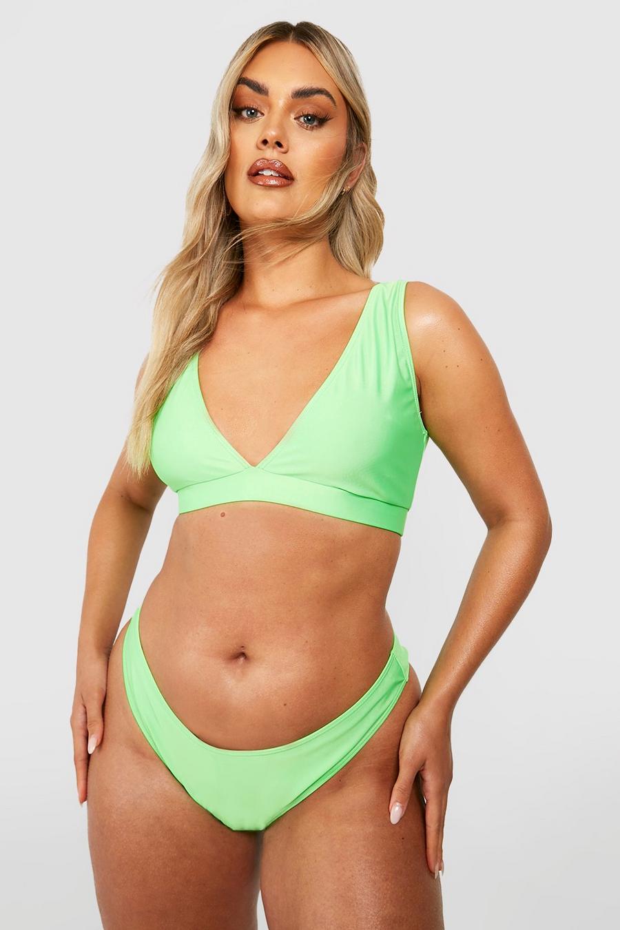 Lime Plus Bikiniöverdel med låg urringning image number 1