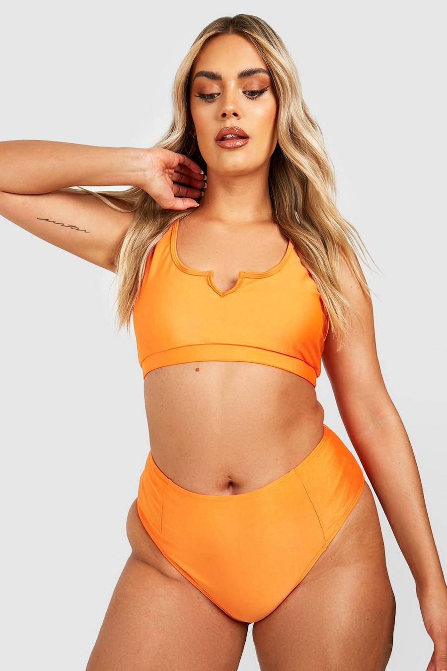 Orange Plus Essential Notch Neck Bikini Top image number 1