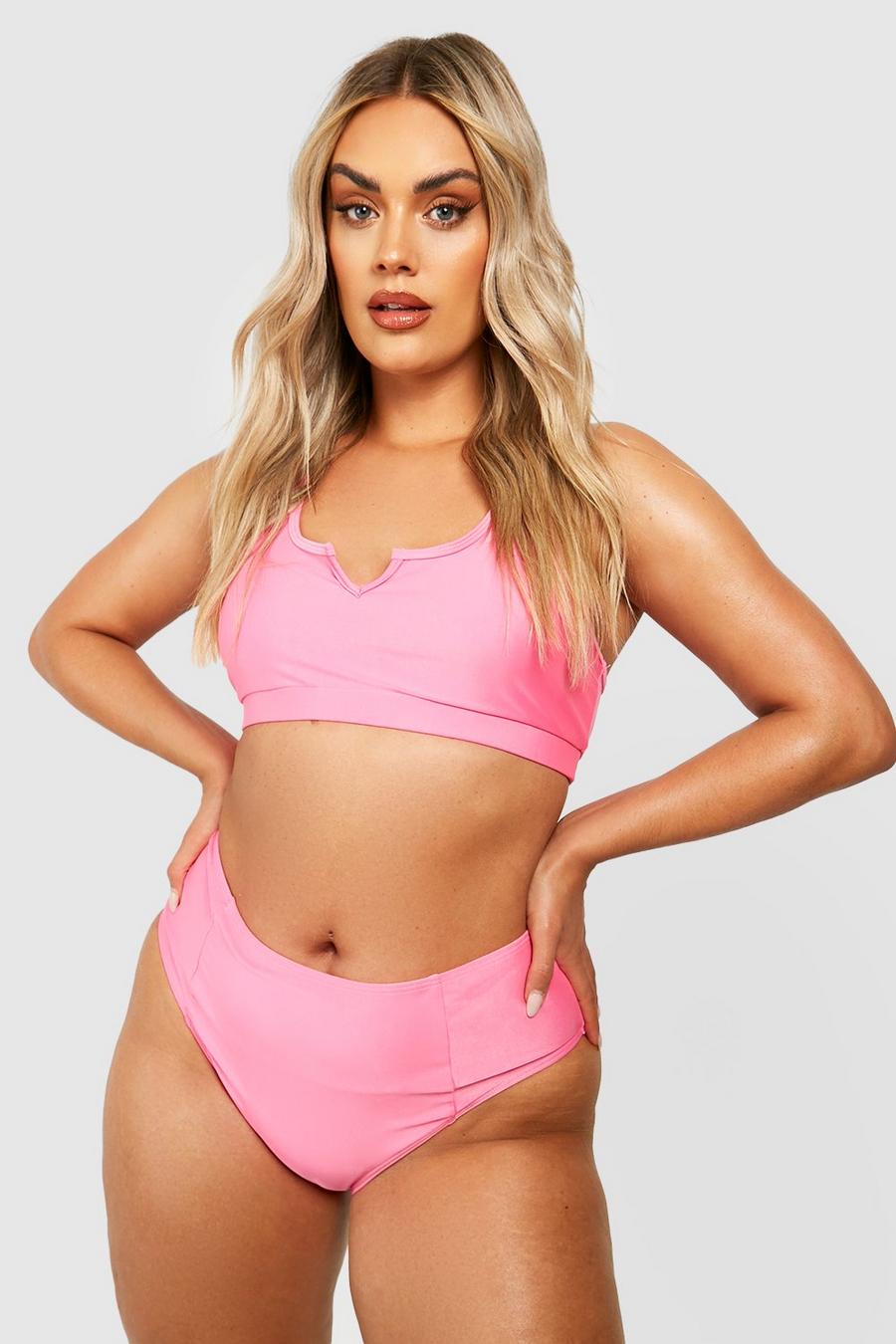 Pink Plus Essential Notch Neck Bikini Top