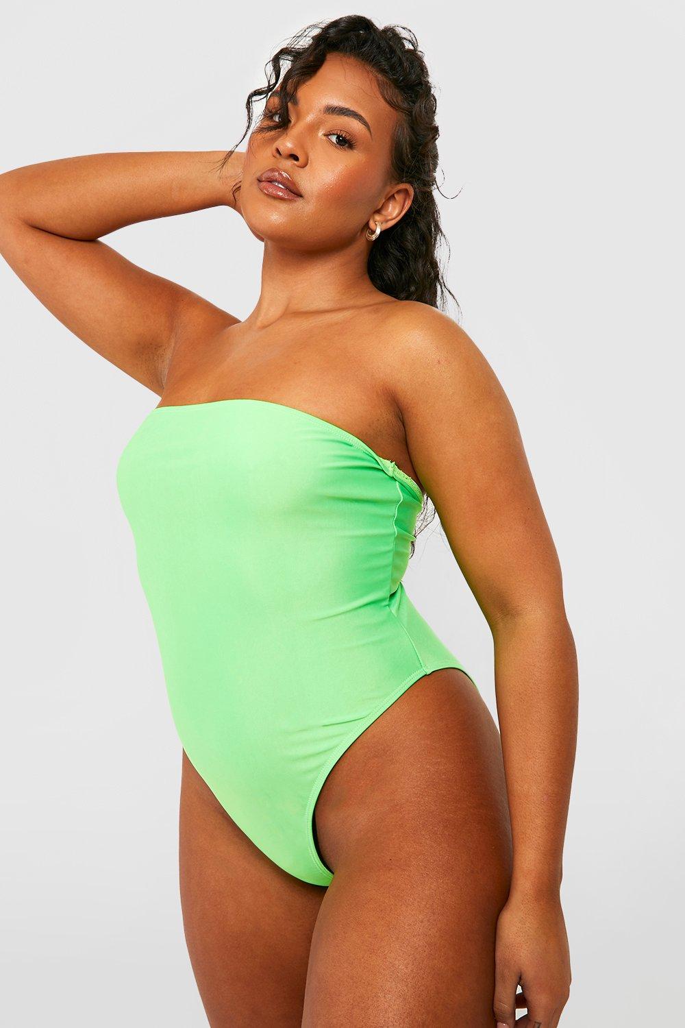 Lime green swimsuit plus size on sale