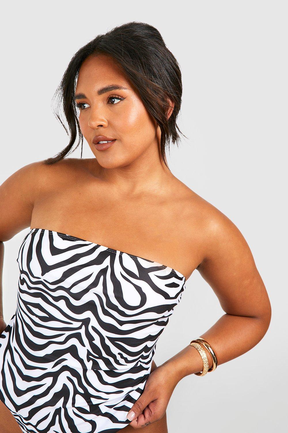 Plus Zebra Essential Bandeau Swimsuit