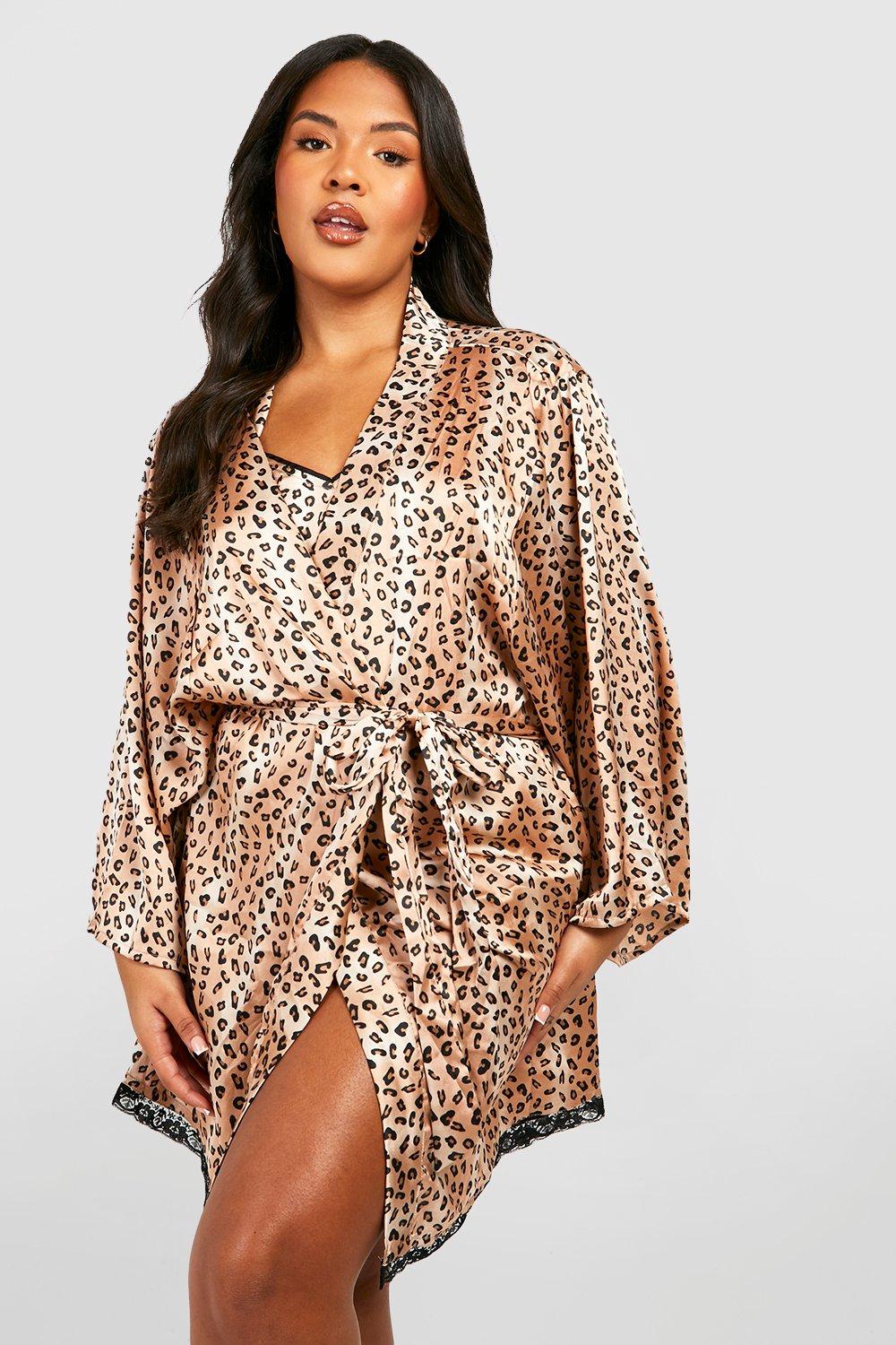 Plus size hotsell satin kimono robe