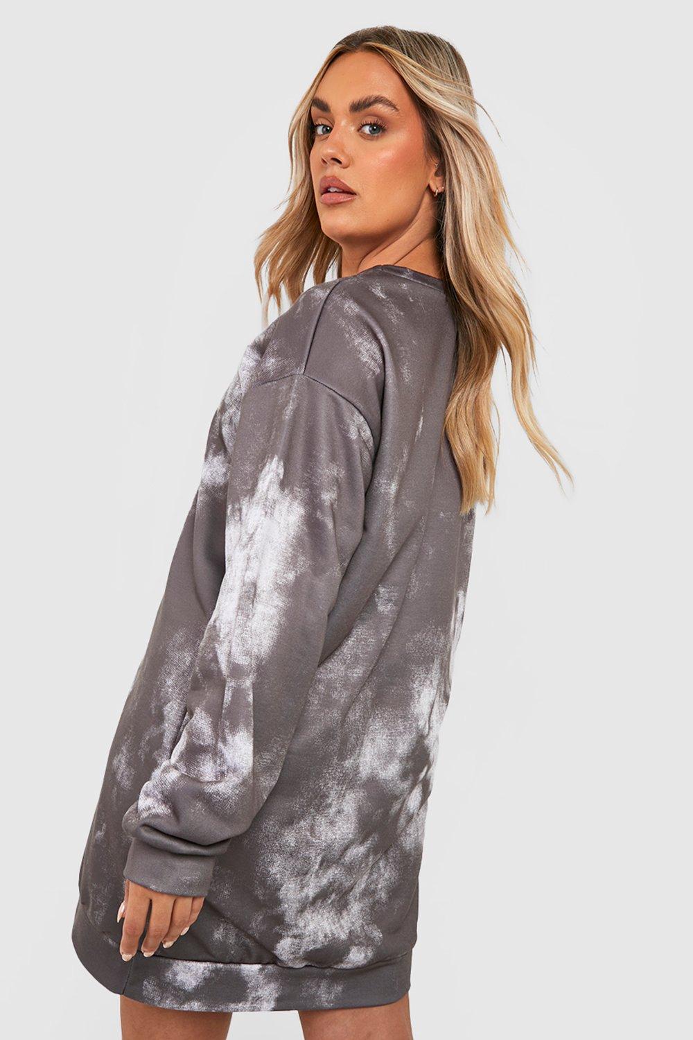 Tie dye long sleeve sweatshirt dress sale