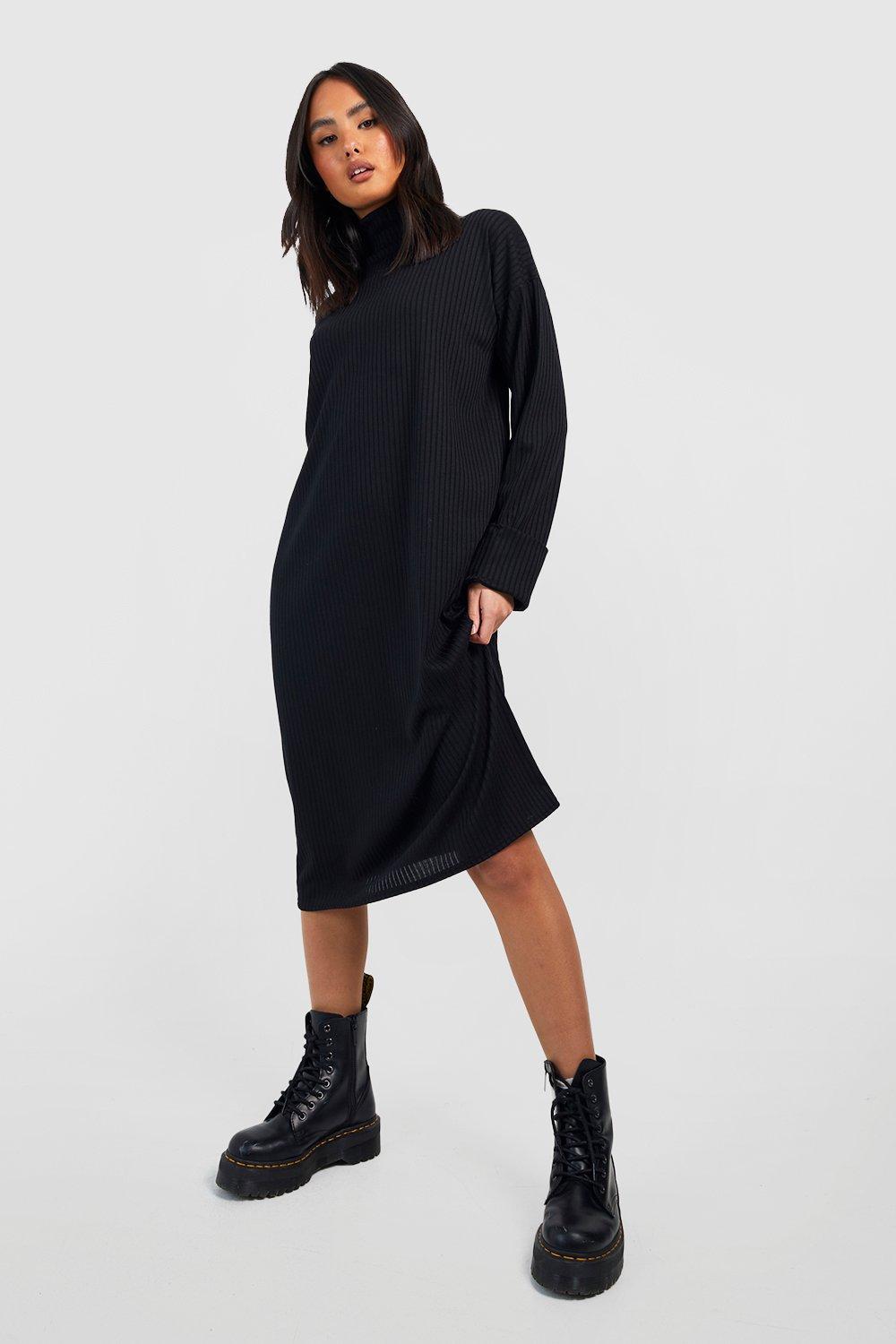 Black fine knit outlet jumper dress