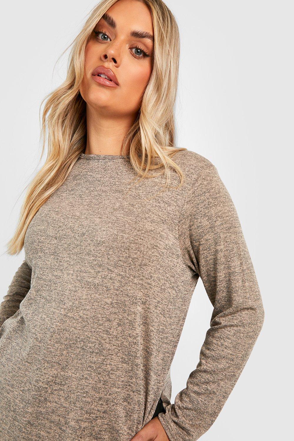 Side split deals knitted jumper