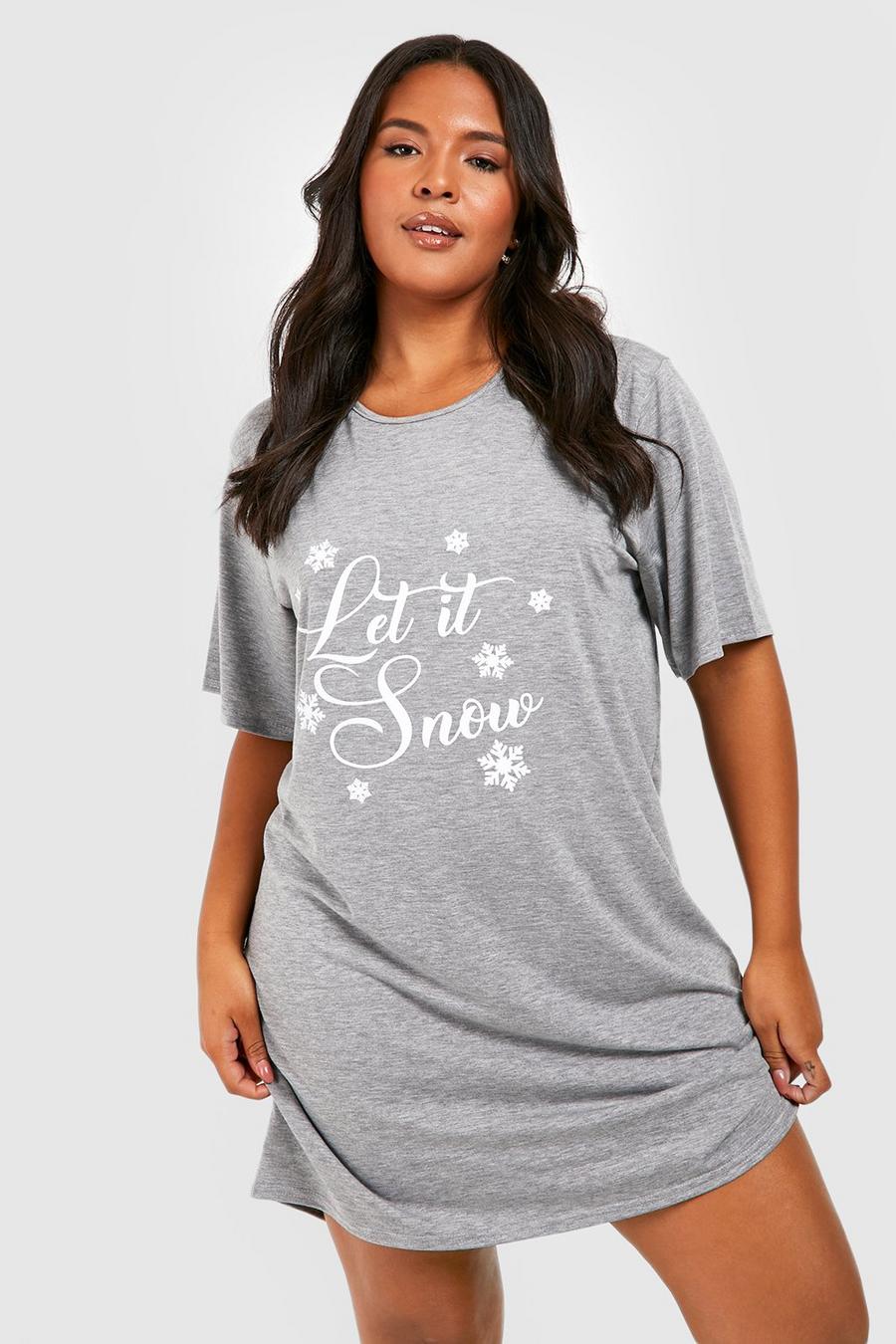 Grey Plus Let It Snow Nightgown image number 1