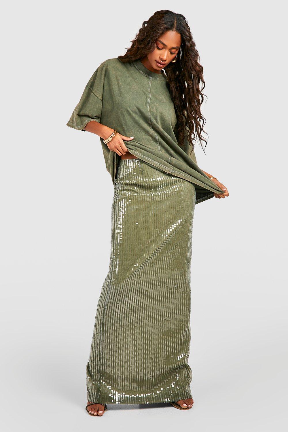 Pleated maxi 2025 skirt boohoo