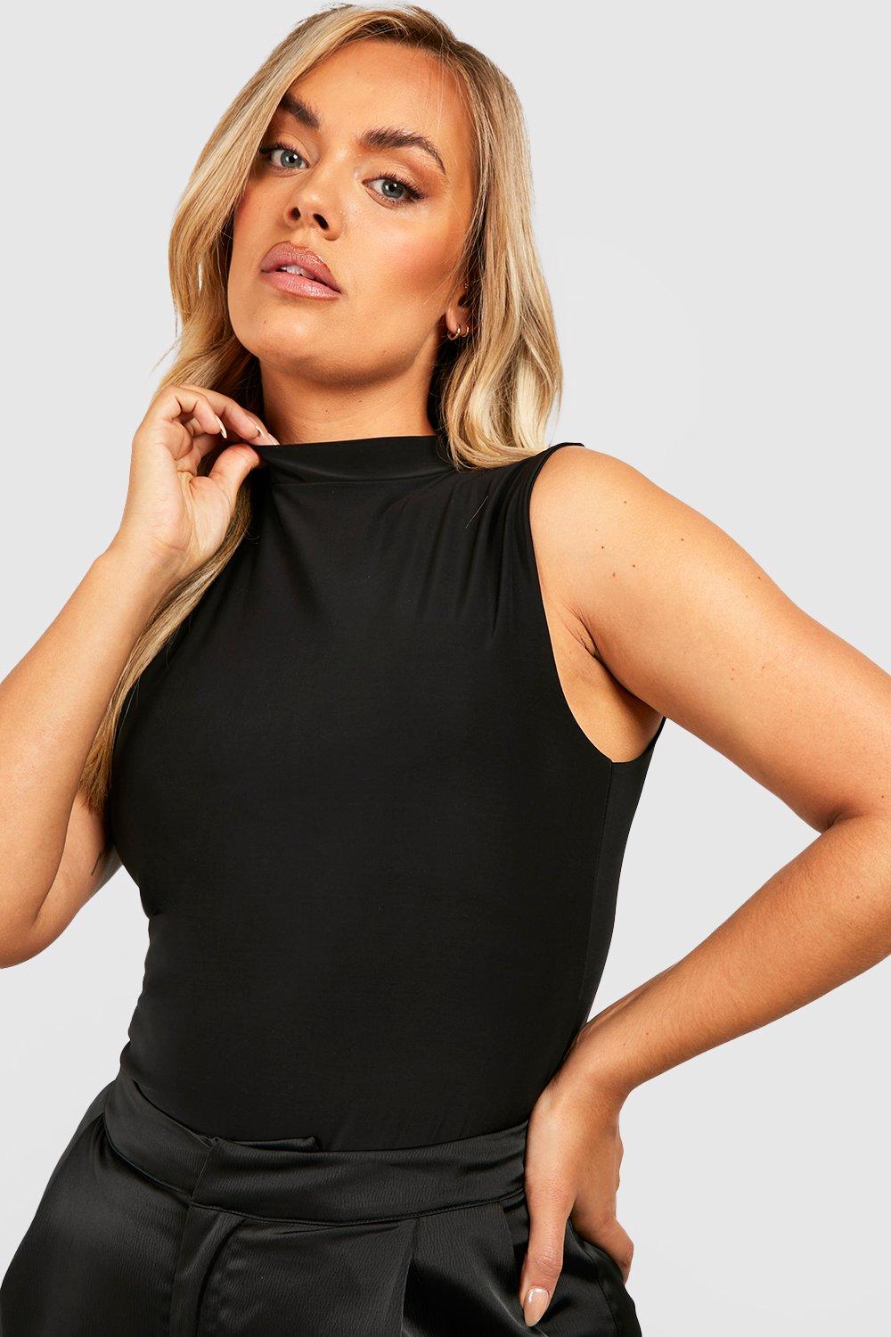 boohoo sleeveless tops