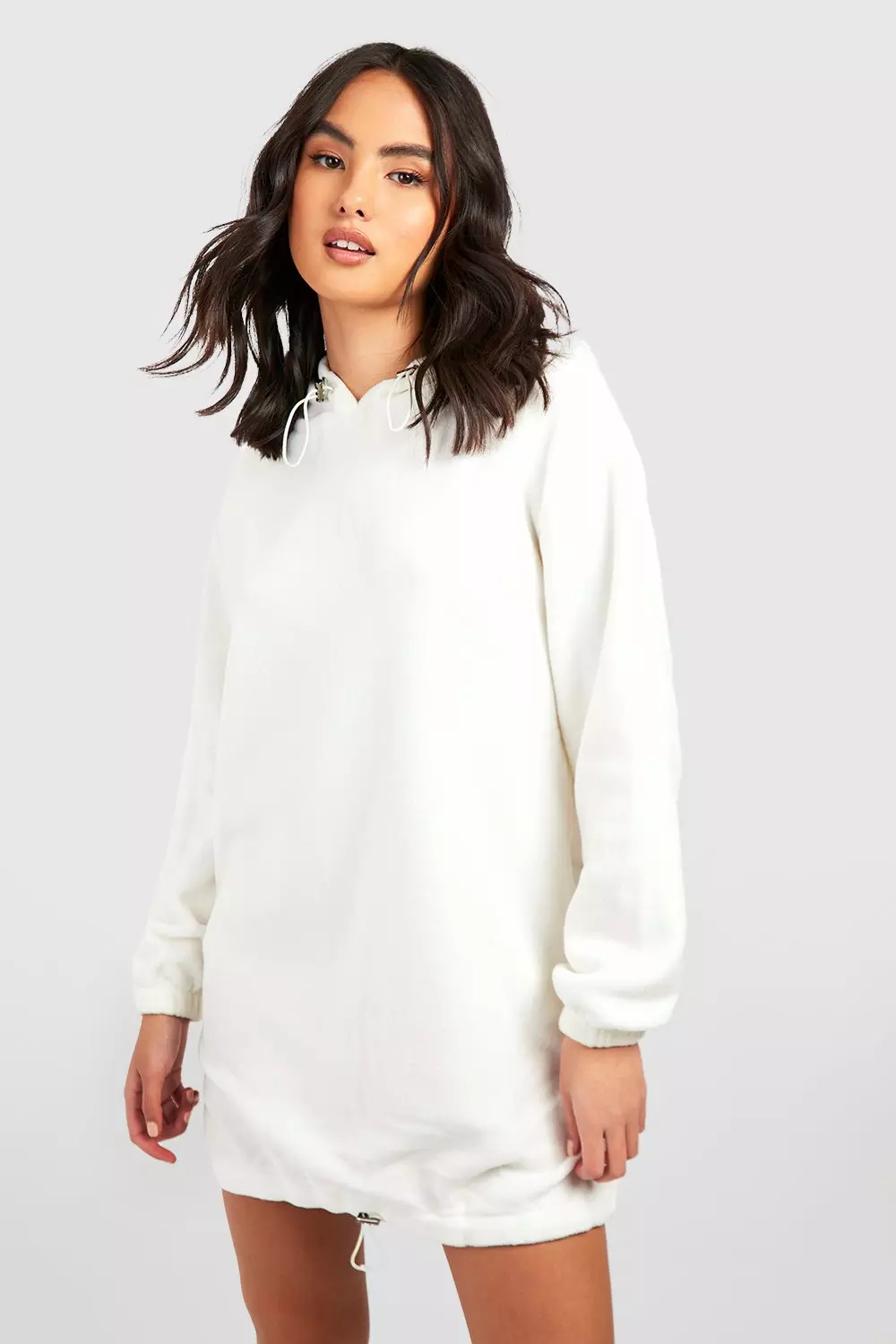 White oversized hoodie dress sale