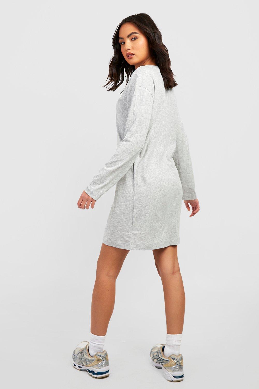 Drop Shoulder Sweatshirt Dress | boohoo