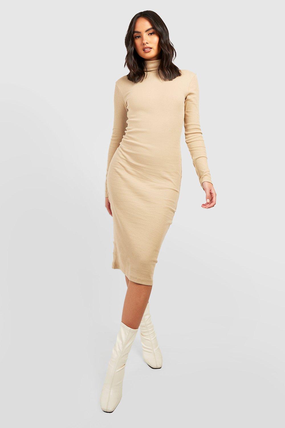 Boohoo high best sale neck midi dress