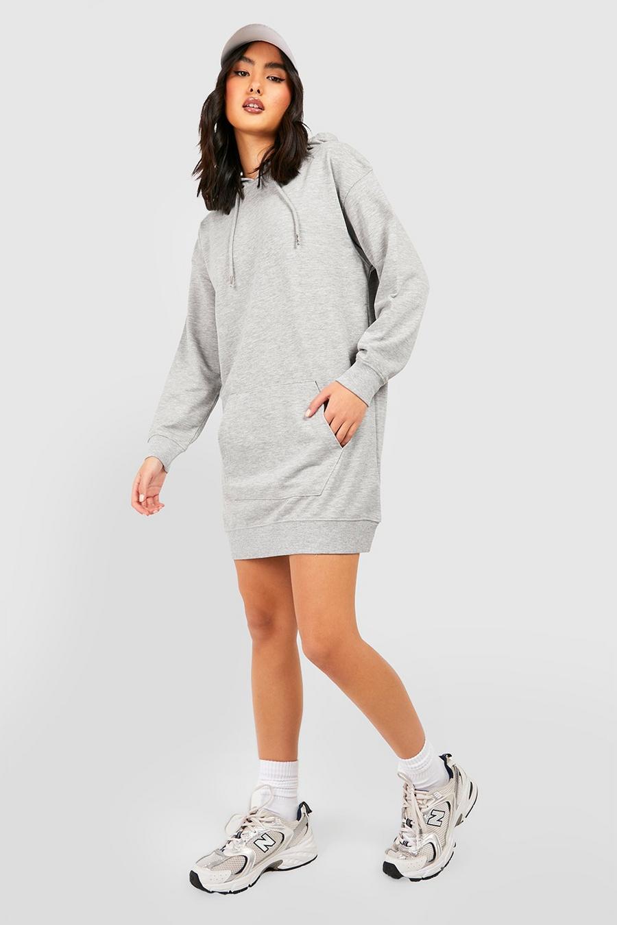 Grey Hooded Sweat Dress image number 1