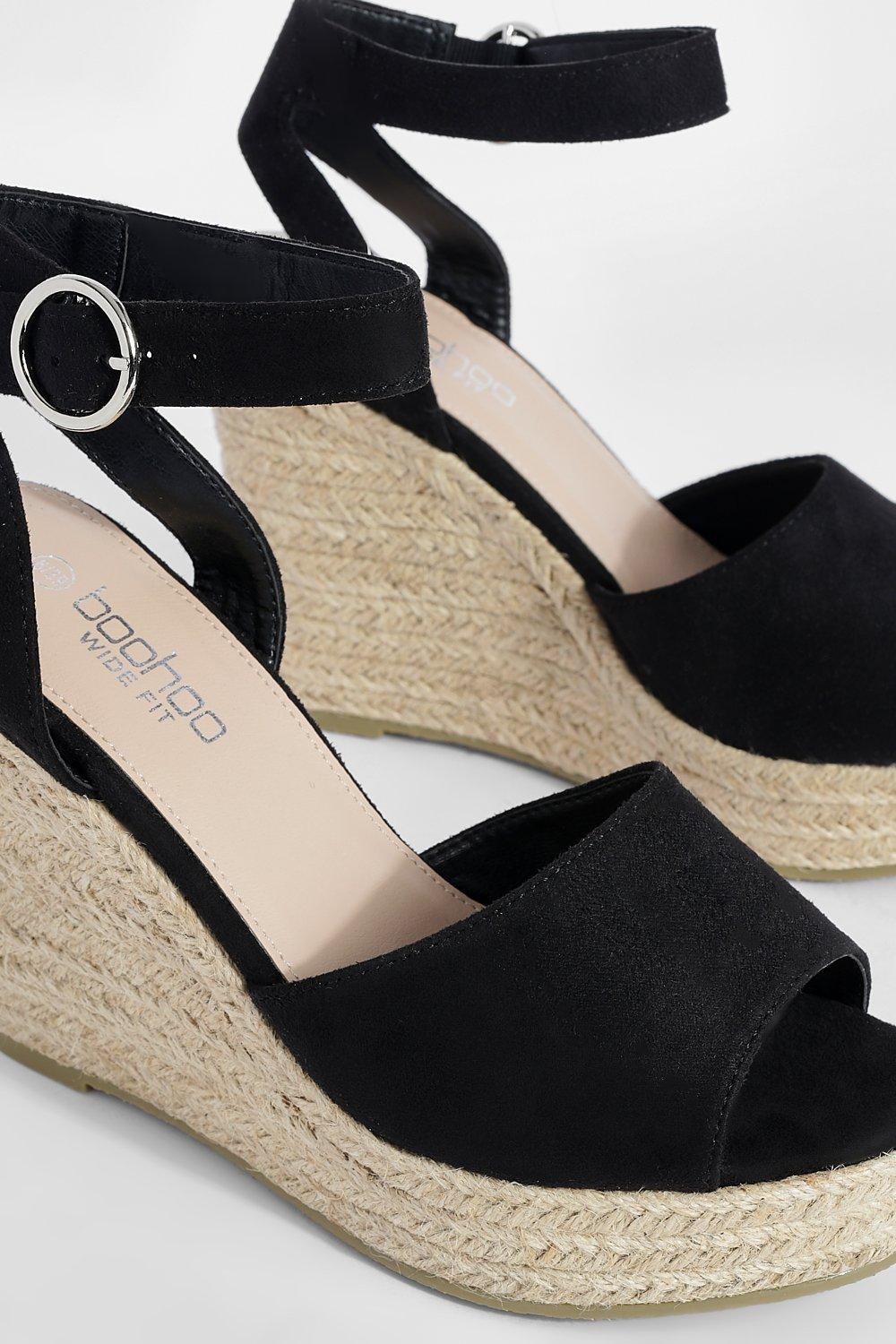 Black wedge hot sale espadrilles uk