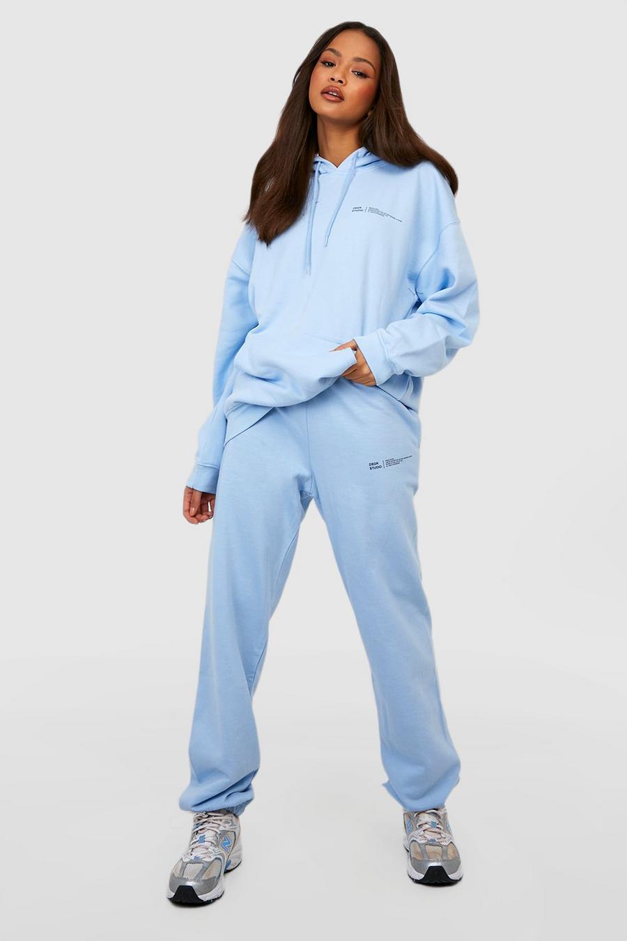 Light blue Text Print Hooded Tracksuit  image number 1