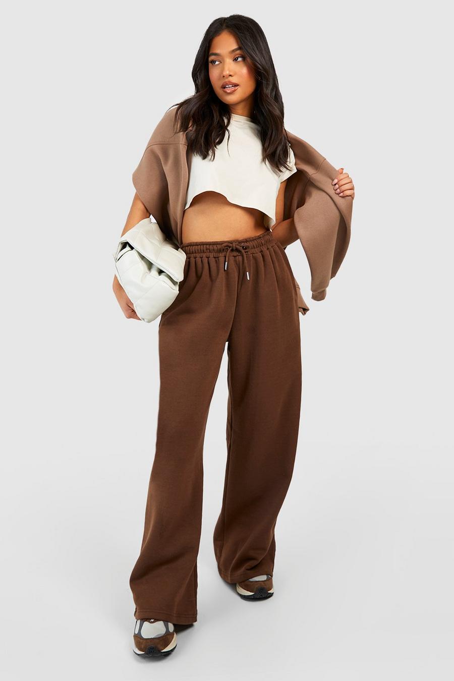 Chocolate Petite Wide Leg Jogger image number 1