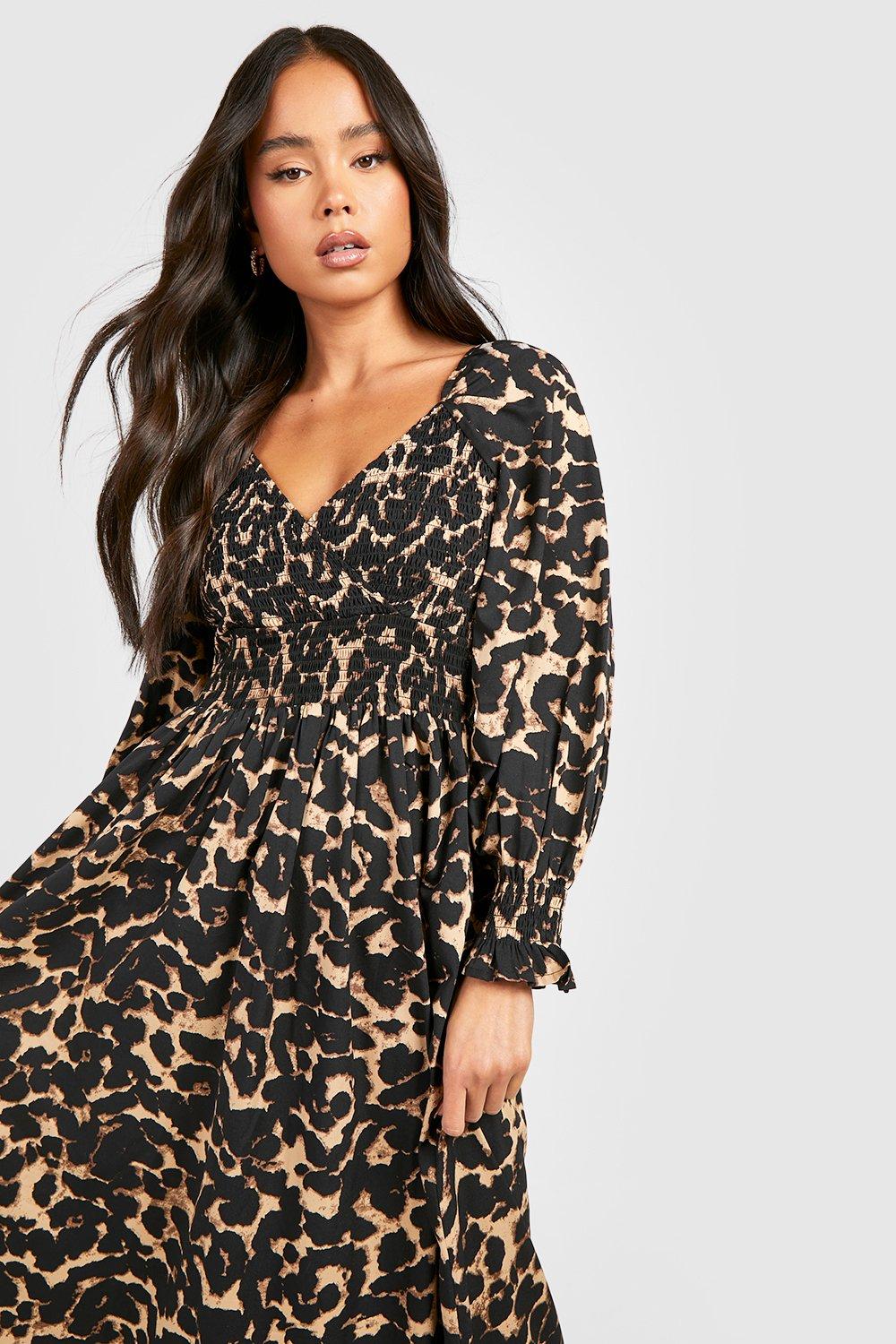 Leopard print petite dress sale