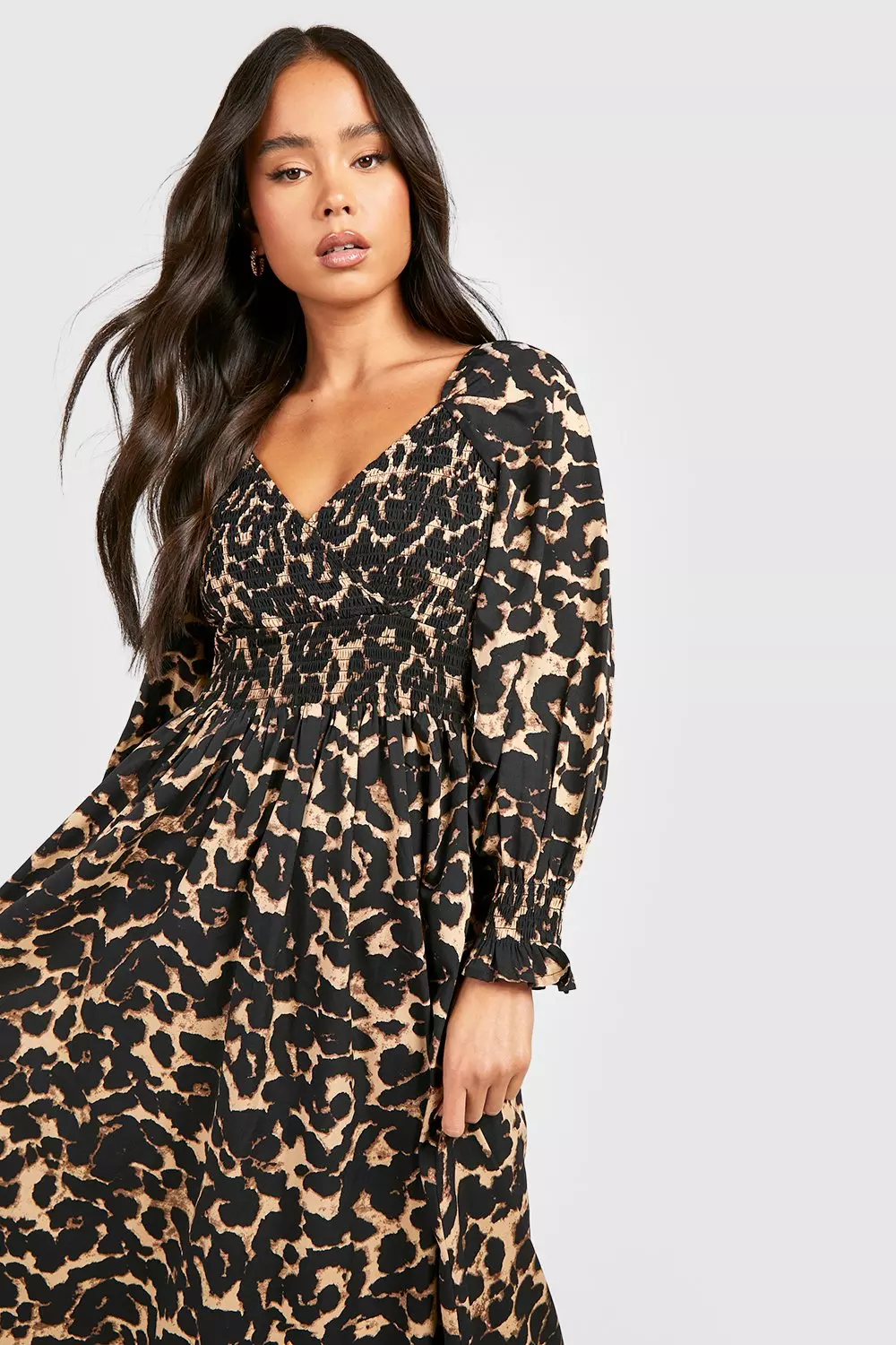 Petite animal outlet print maxi dress