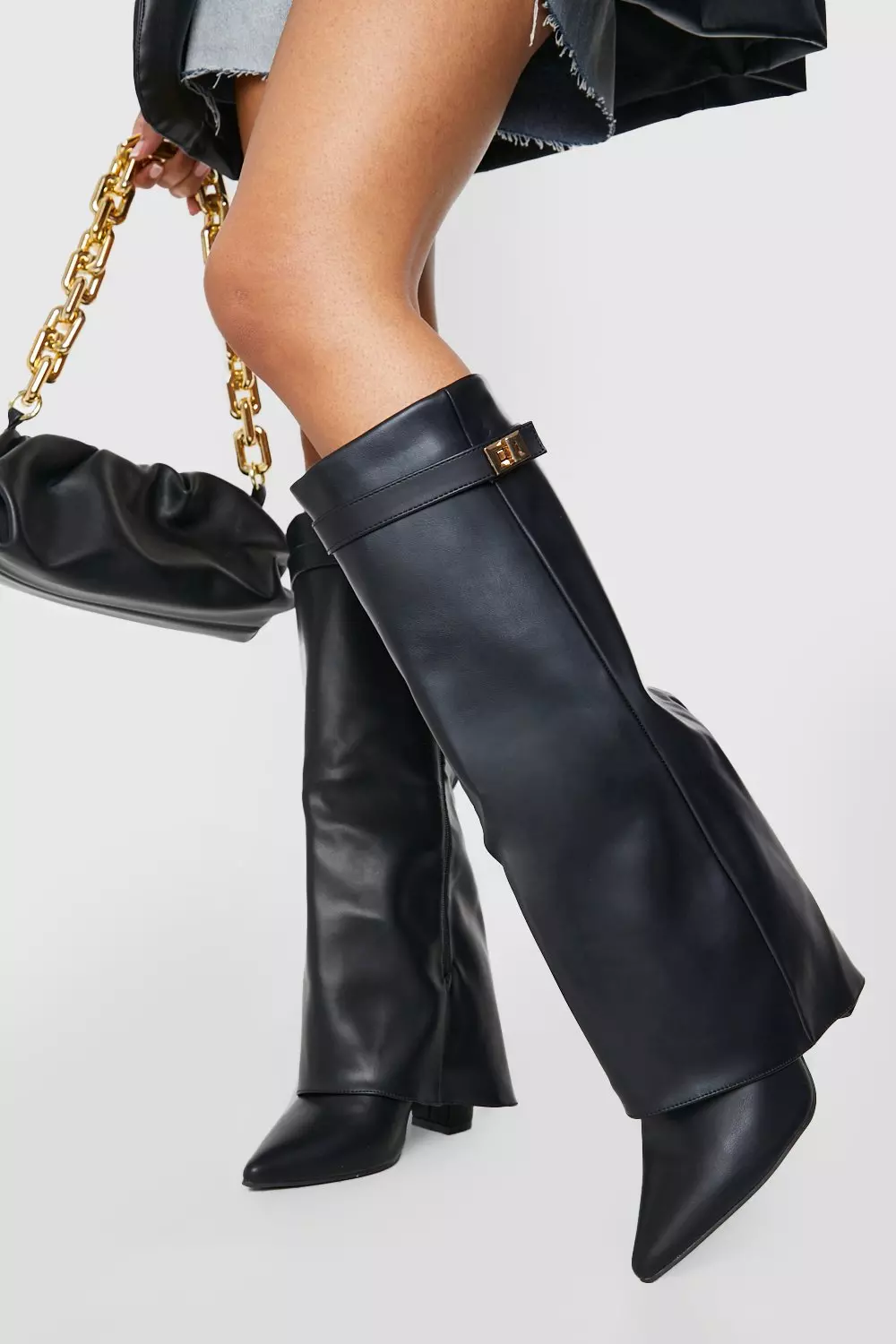 Fold over knee cheap high boots