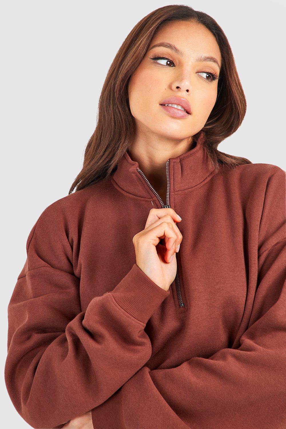 Tall Basic Half Zip Oversized Sweater