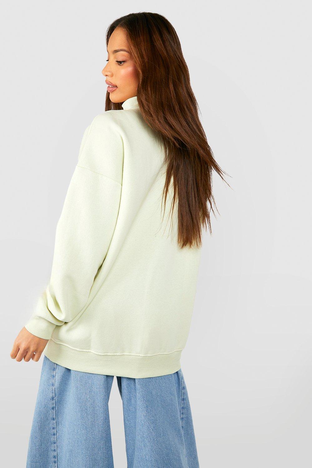 Tall Basic Half Zip Oversized Sweater | boohoo USA
