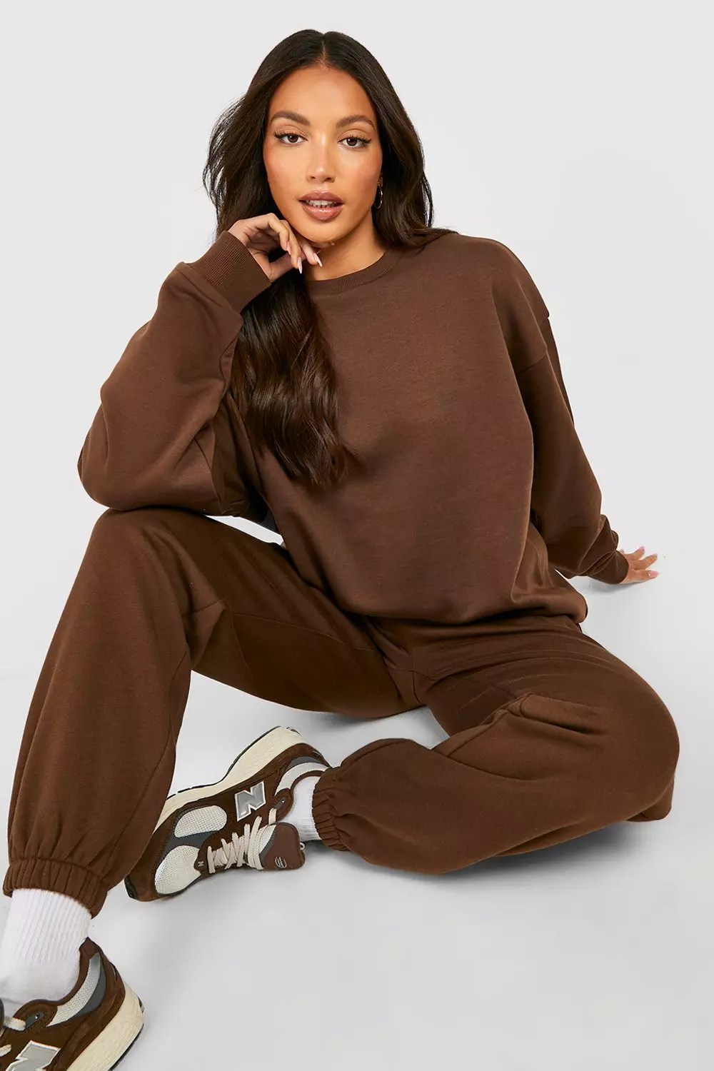 Chocolate Tall Basic Oversized Jogger alternative image