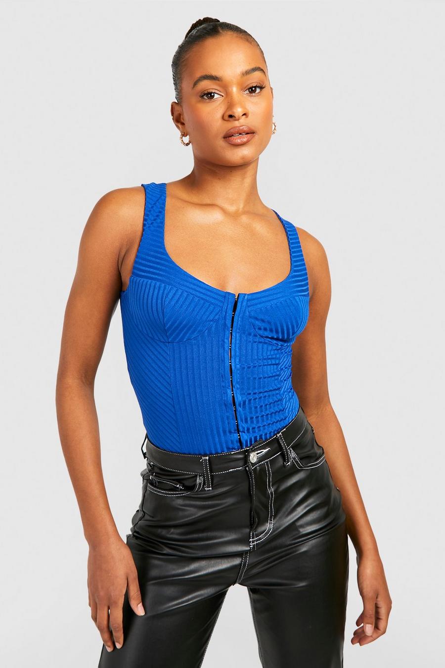 Cobalt Tall Rib Vest Hook And Eye Corset Top image number 1