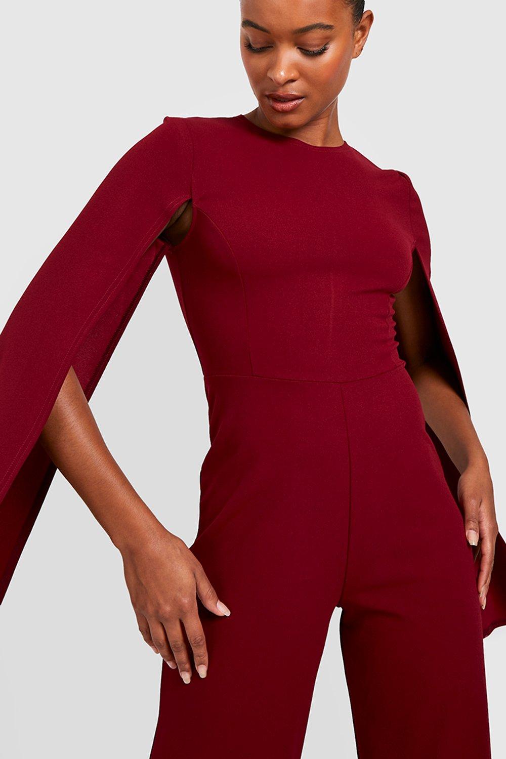 Red pantsuit cheap with cape