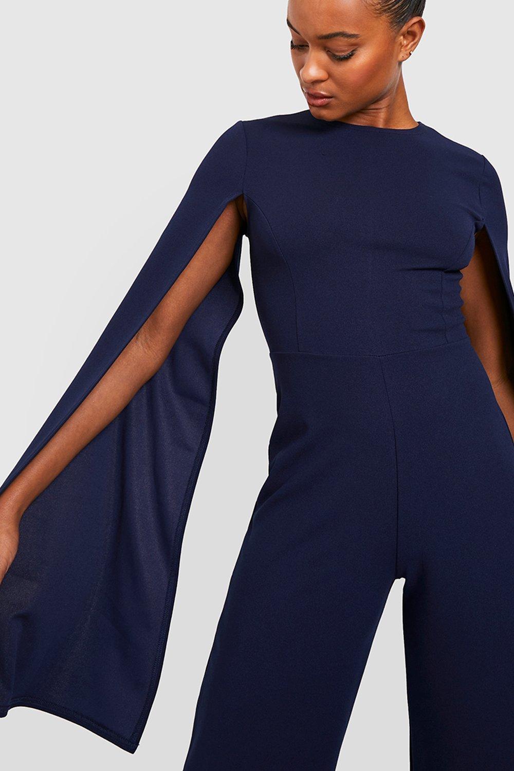 Navy hot sale cape jumpsuit