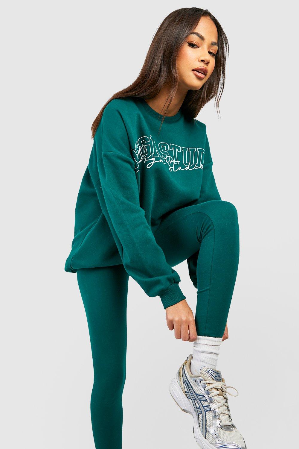 Dsgn Studio Slogan Oversized Sweater And Legging Set