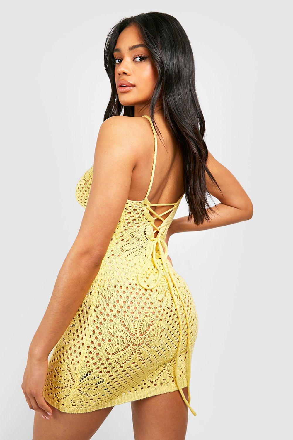 Lemon yellow mini clearance dress