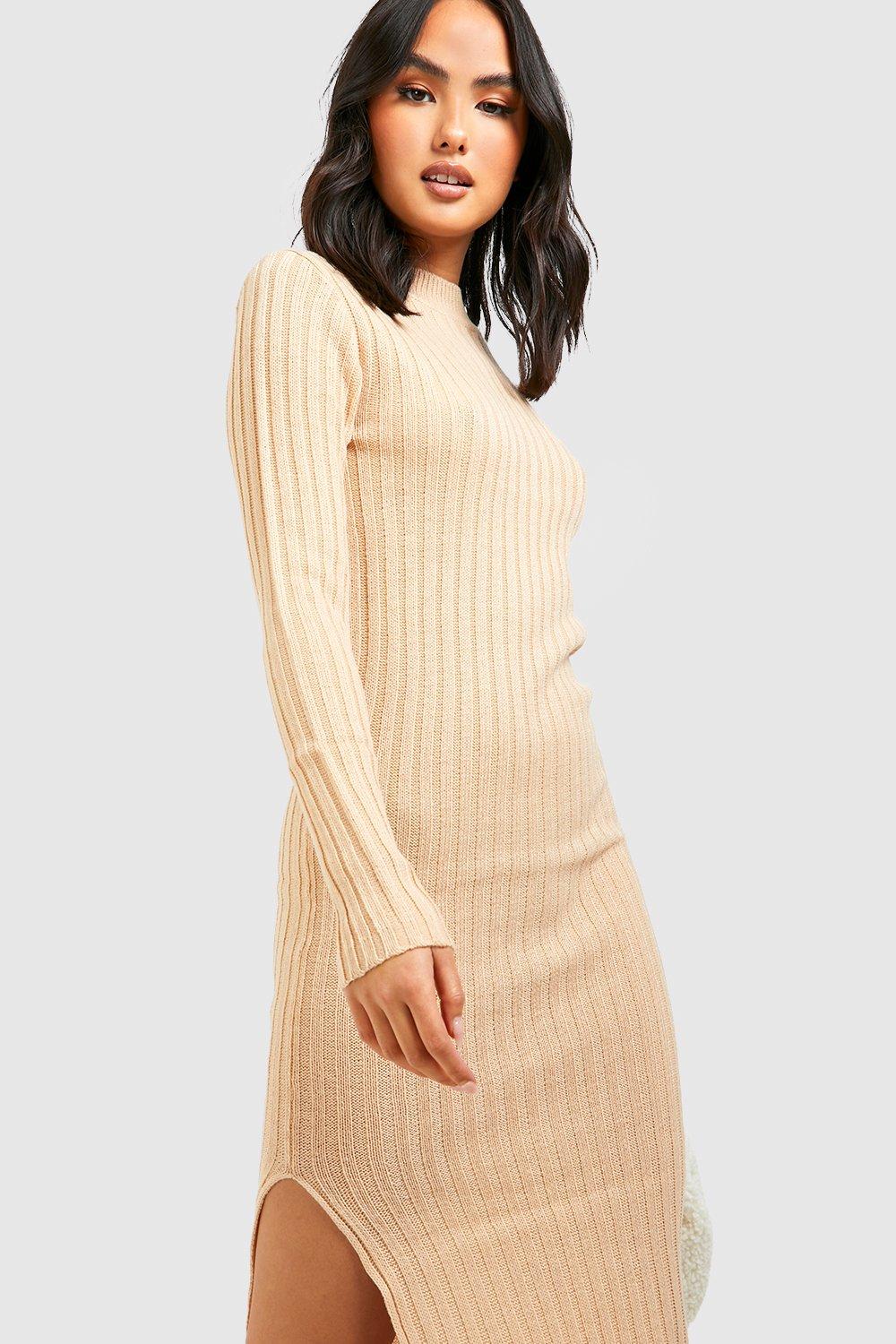 Midi dress in outlet ribbed knit