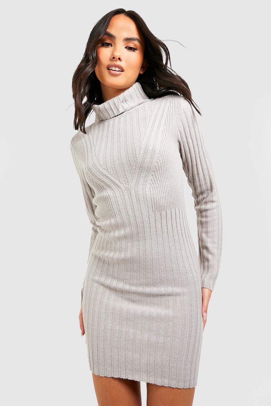 אפור שמלת סוודר עם צווארון גולף image number 1