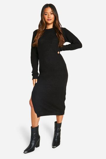 Black Basic Sweater Dress