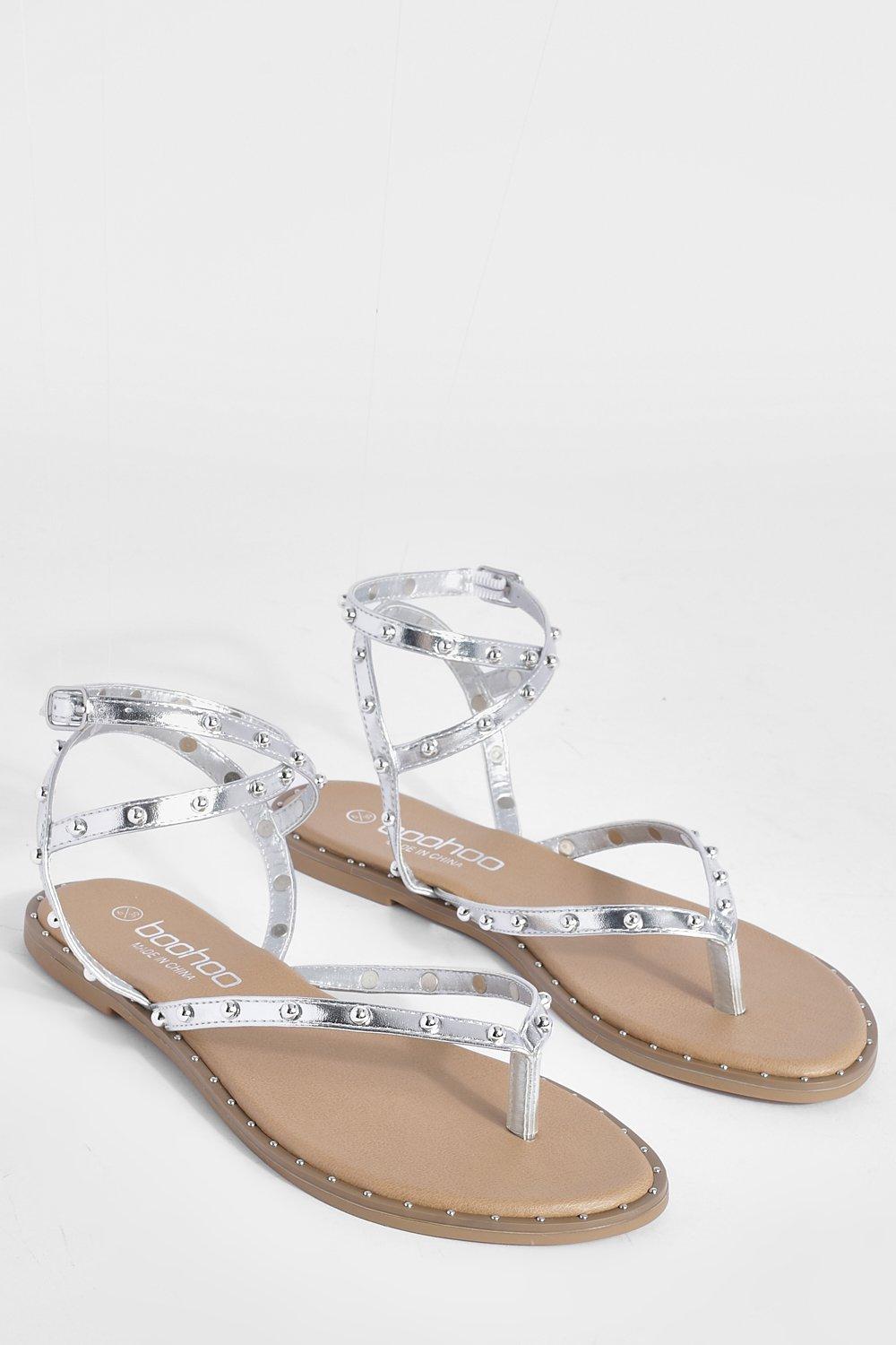 Sandals with hot sale silver studs