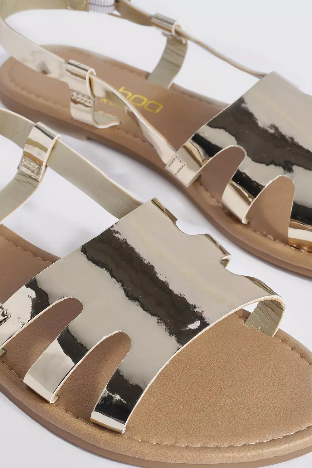 Gold 2 Part Ankle Strap Sandal alternative image
