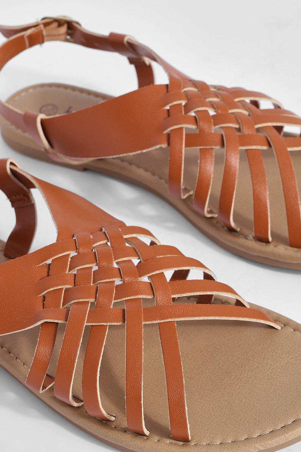 Lattice Detail Slingback Flat Sandal boohoo