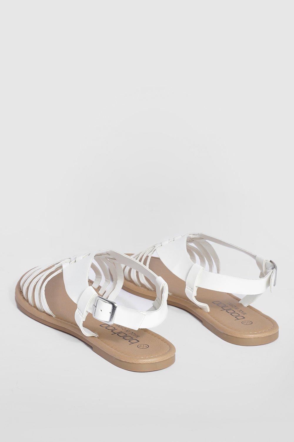 Flat white fashion sandals uk