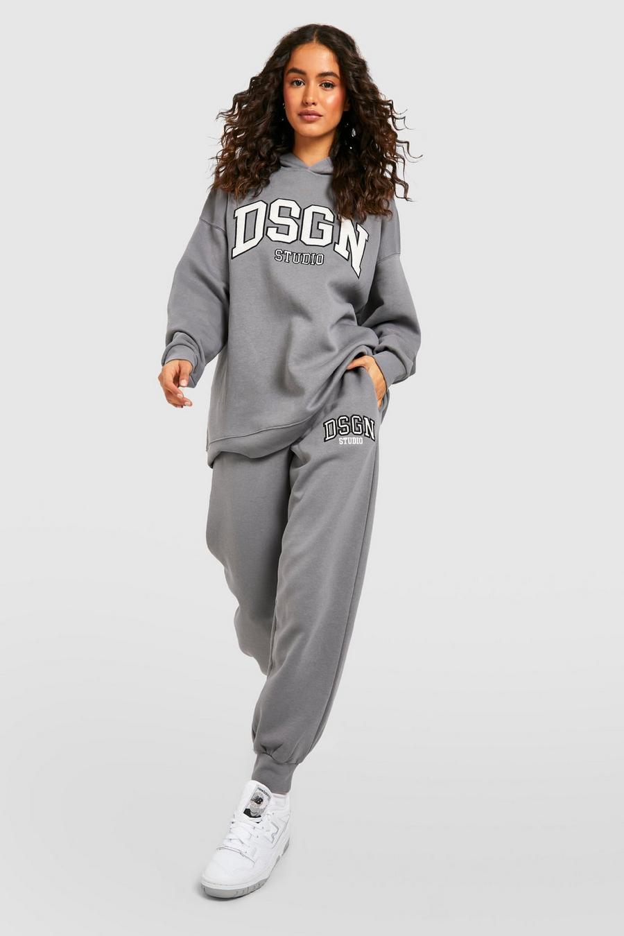 Charcoal Dsgn Studio Applique Embroidered Oversized Jogger image number 1