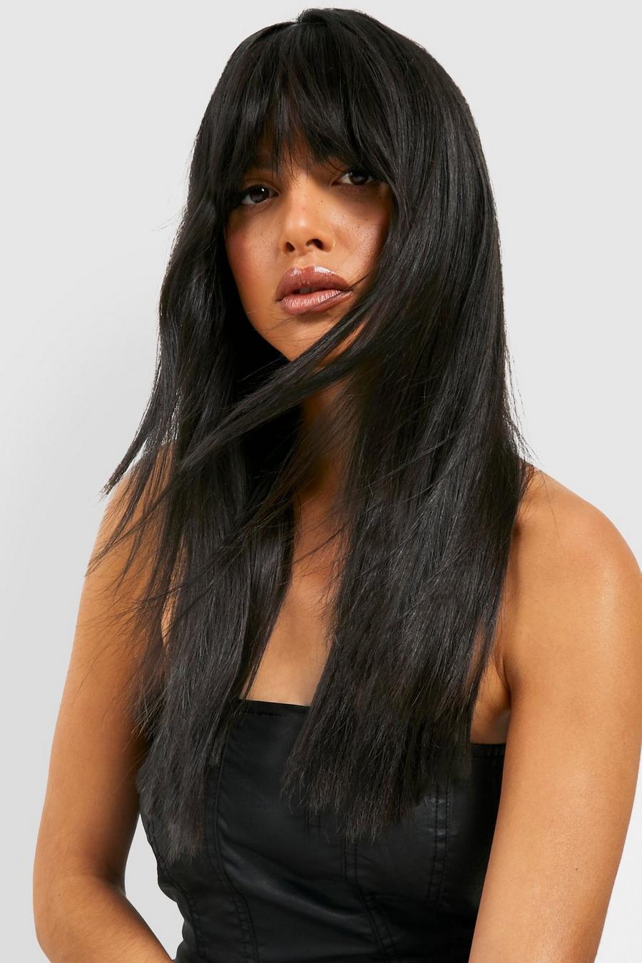 Black noir Lullabellz Thick 18` 1 Piece Straight Clip In Hair Extensions Haar Extensions