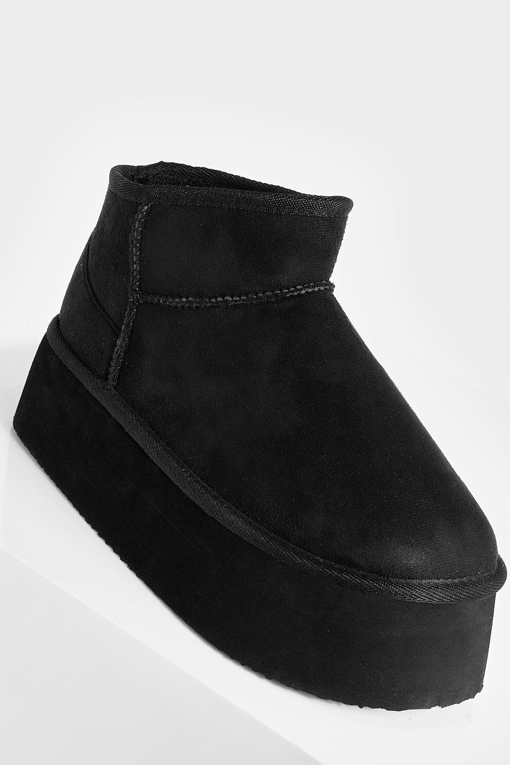 Botas de ante sint tico bajas con plataforma