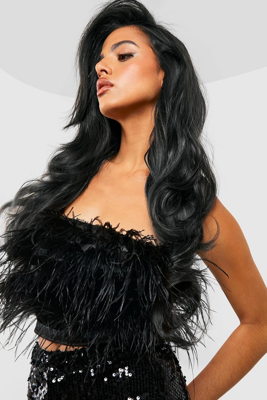 Black noir Thick 20` 1 Piece Curly Clip In Hair Extensions