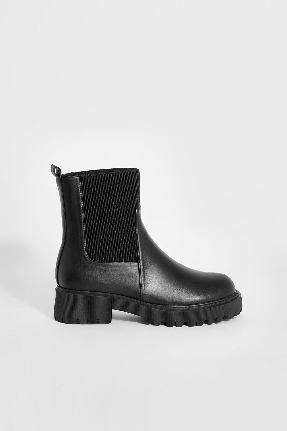 Flat chunky 2024 chelsea boots