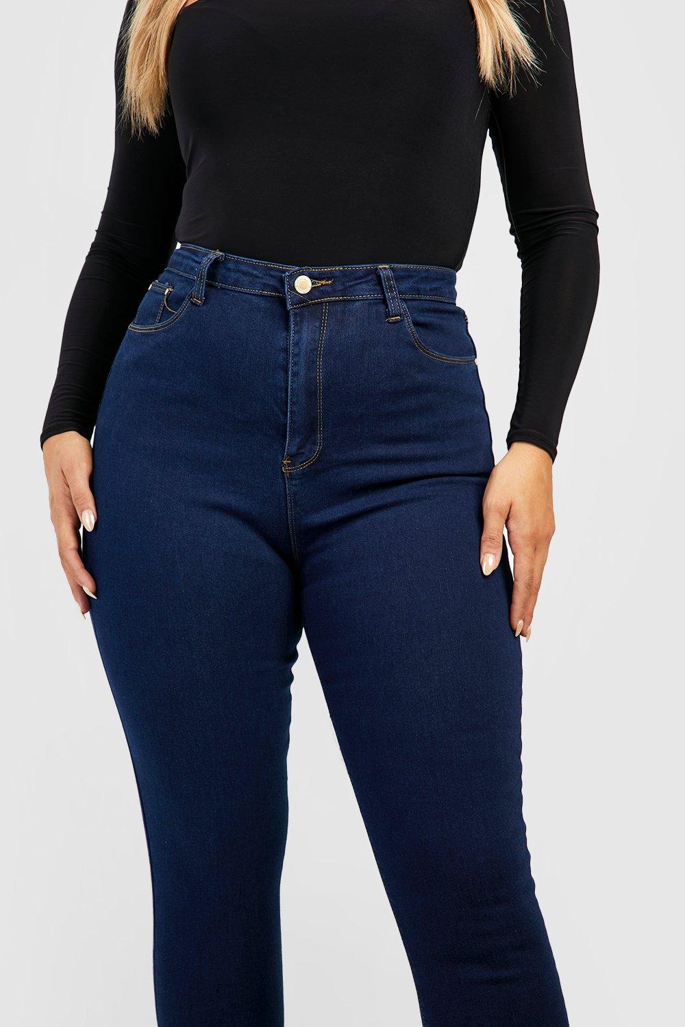 boohoo Tall Super High Waisted Power Stretch Skinny Jeans - Black - Size 4