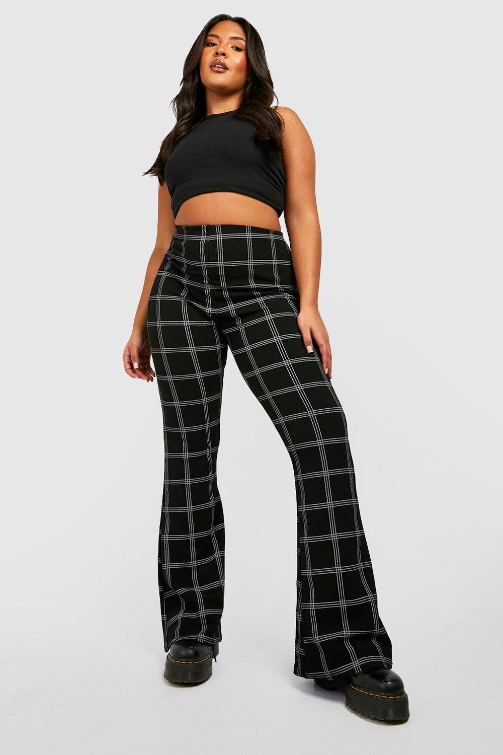 Check clearance flare trousers