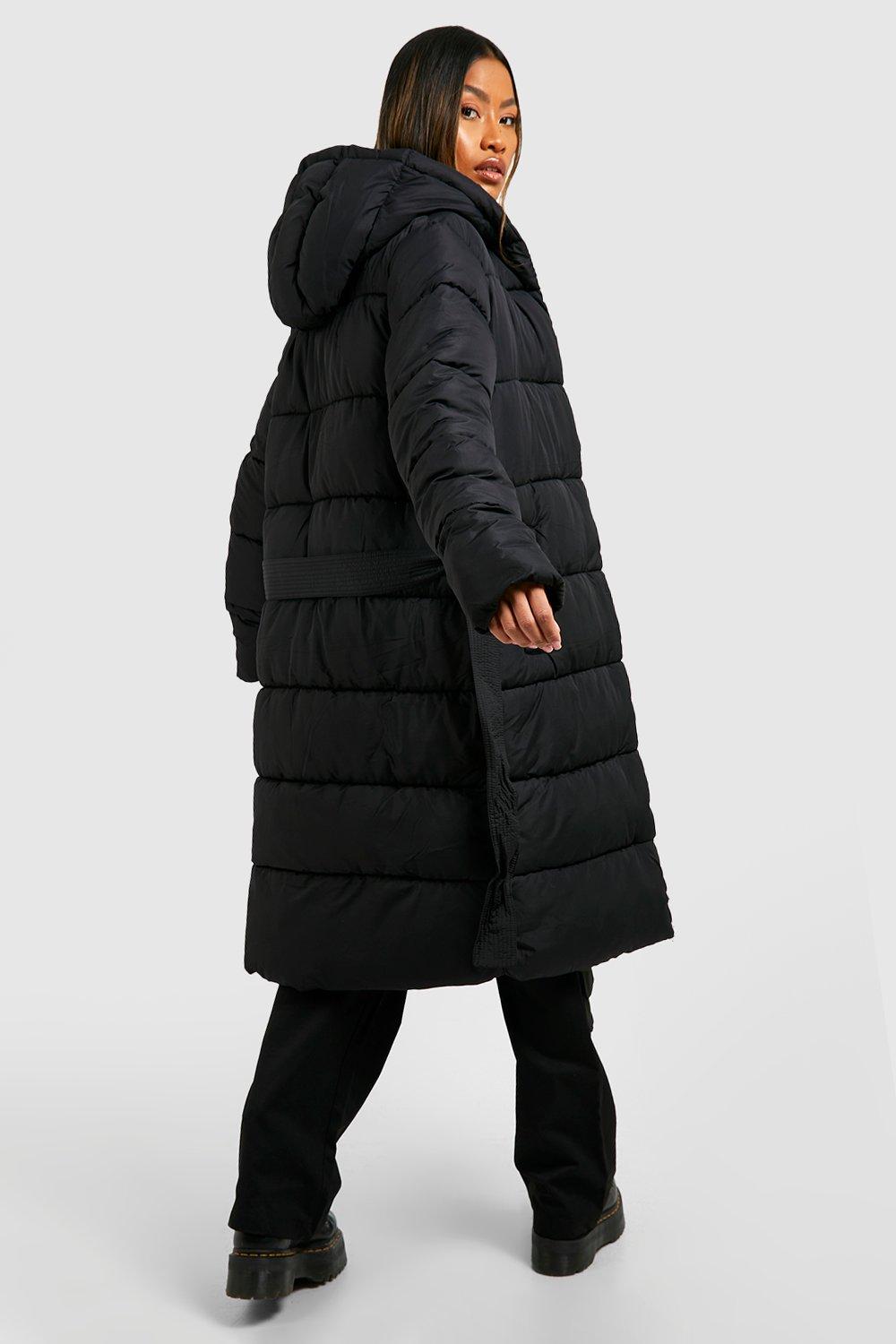 Belted longline best sale puffer coat