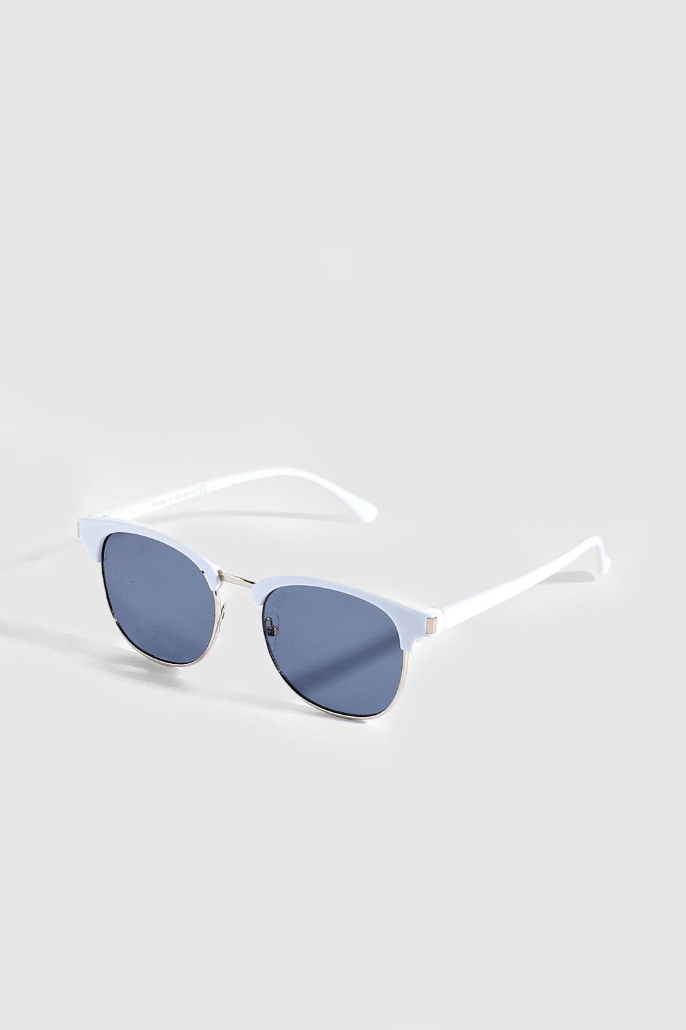 White Edge Square Top Rim Sunglasses