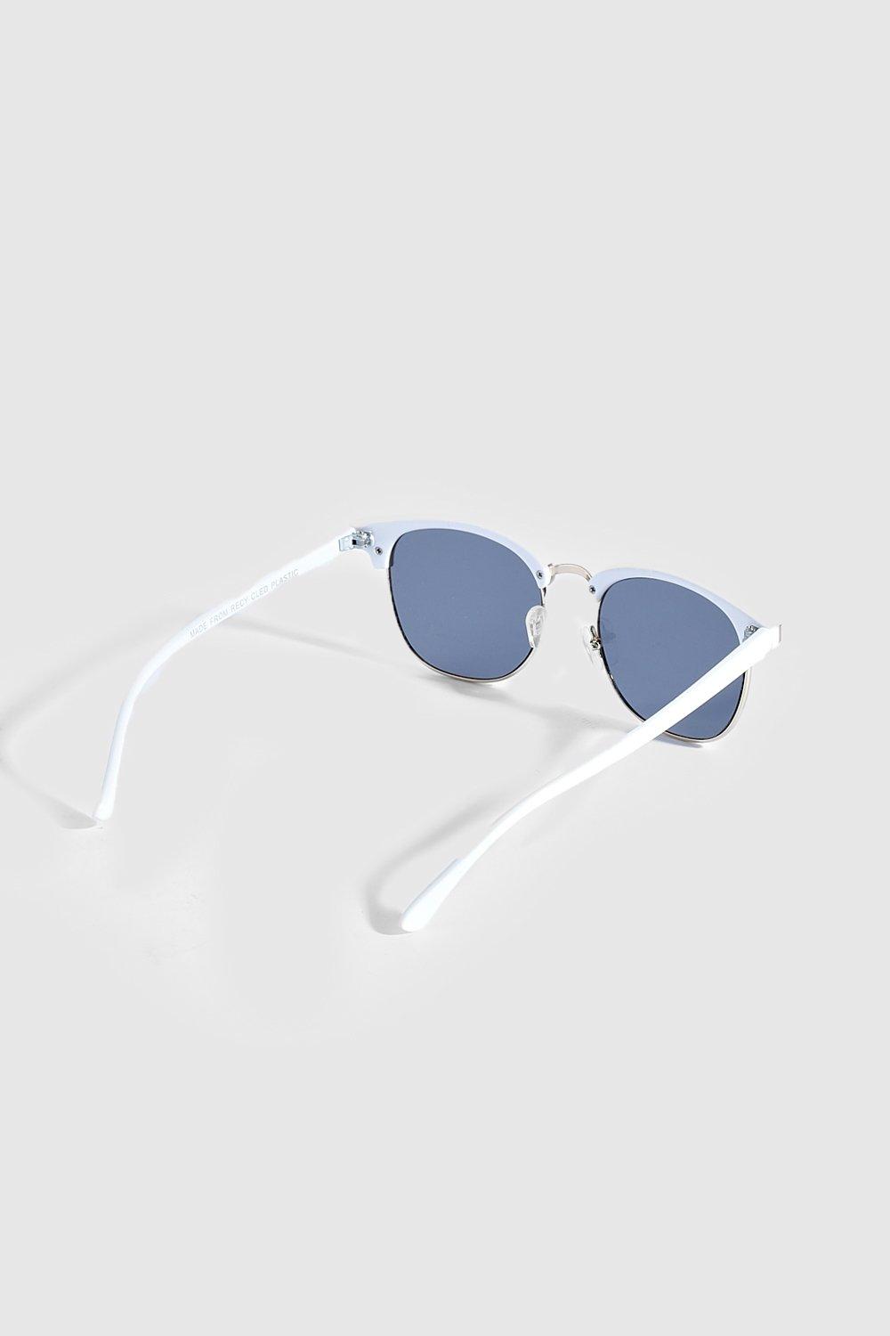 White Edge Square Top Rim Sunglasses