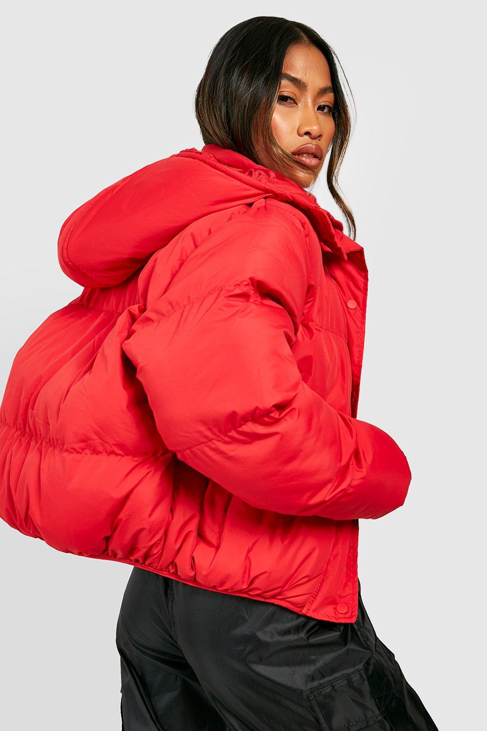 Boohoo red hot sale puffer jacket